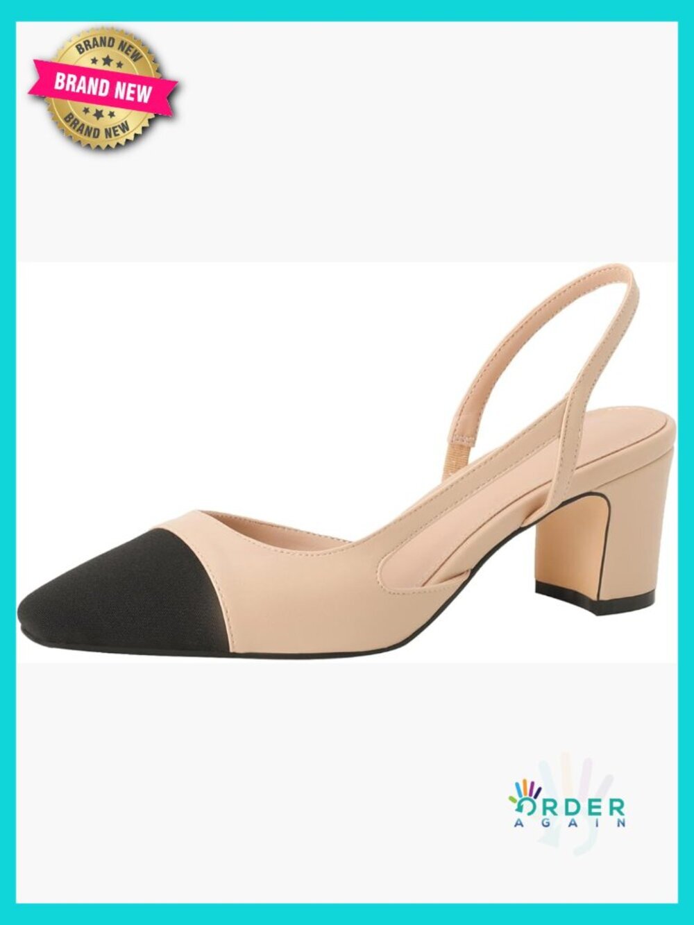 Sling Back Pumps Chunky Heels Sexy Splicing Round Toe Casual Wedding Dress Shoes